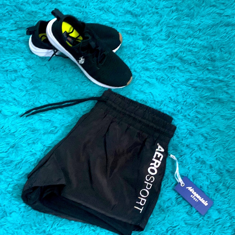 🎓⚫️Aeropostale black workout shorts.  (100% polyester). Brand new with tags!